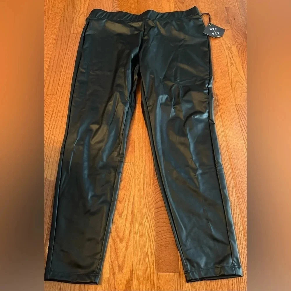 NWT Ava & Viv‎ Faux Leather Leggings size 1XL 16/18